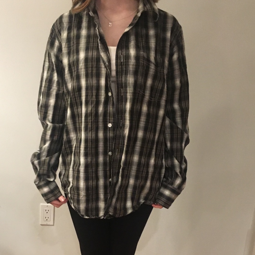 Plaid button down.